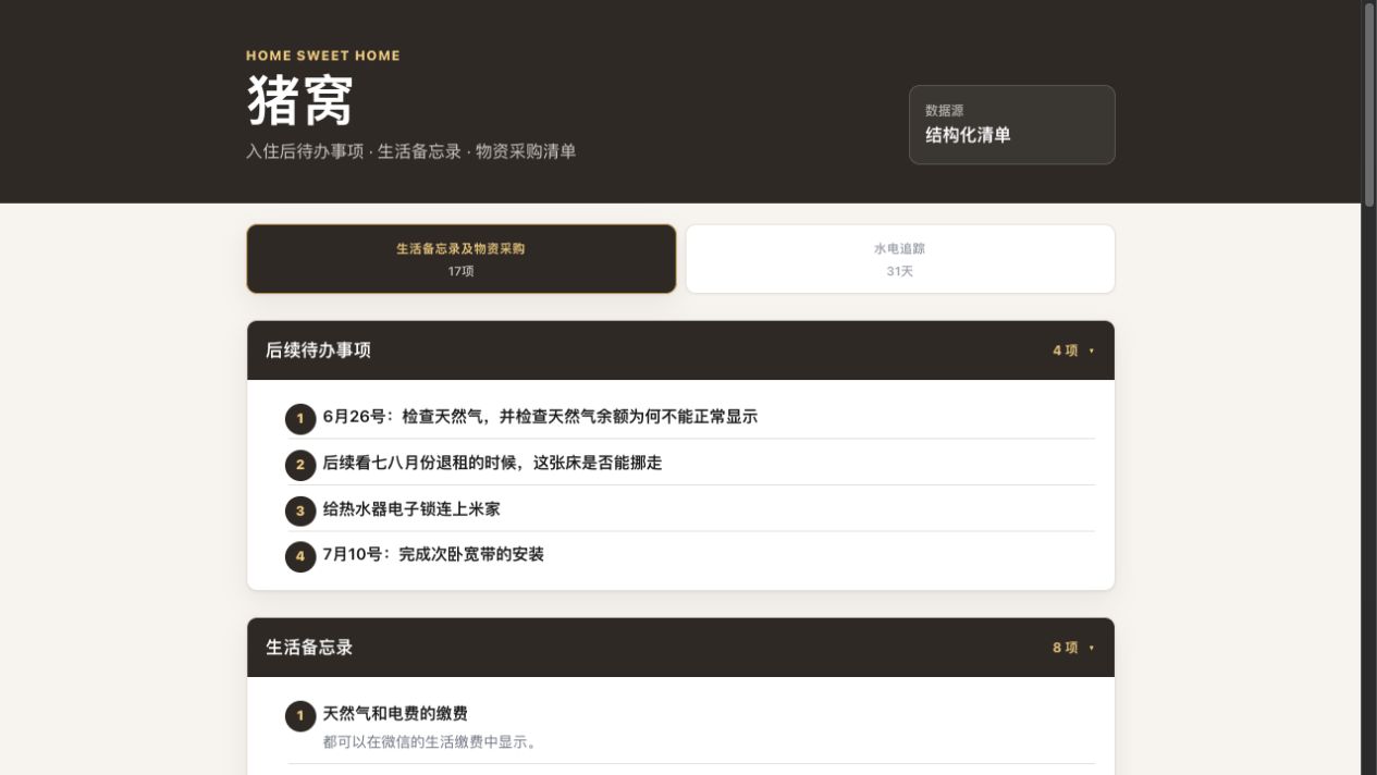 猪窝 v0.1.0 UI 重建截图
