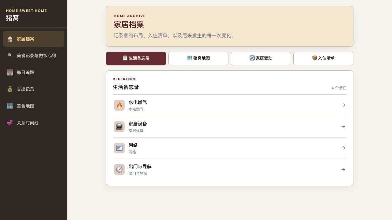 猪窝 v1.1.0 UI 重建截图