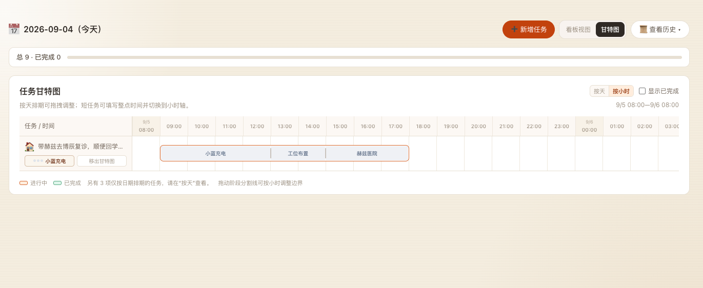 熊窝 v0.30.2 甘特图按小时视图